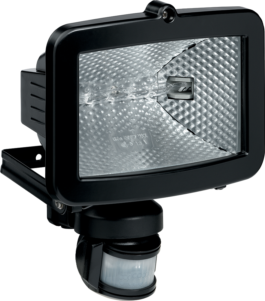 Projecteur halogène à économie énergie 400W avec détecteur infrarouge 140° noir