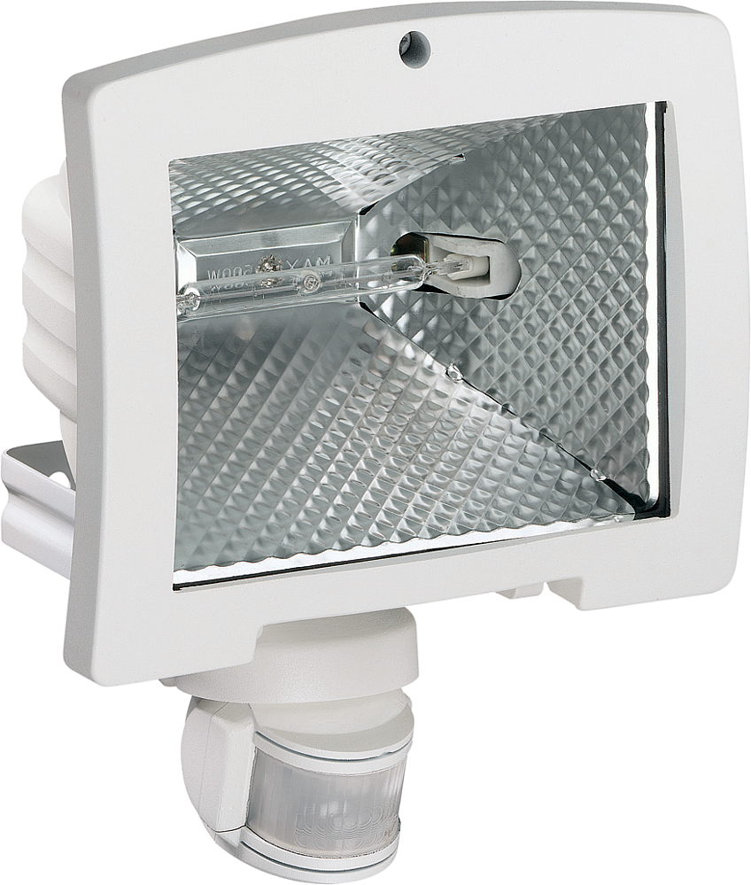 Projecteur halogène à économie énergie 400W avec détecteur infrarouge 140° blanc